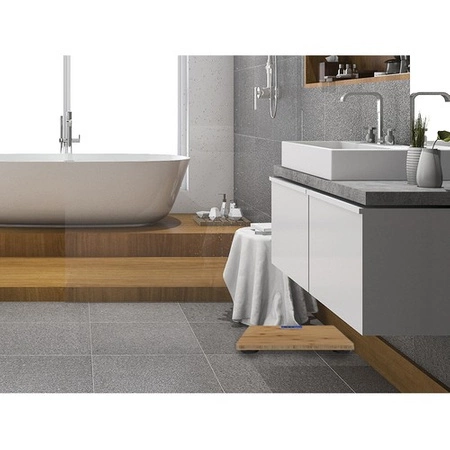 Waga Bambusowa Elektroniczna Łazienkowa do 180 kg LCD Cyfrowa Temperatura RUHHY