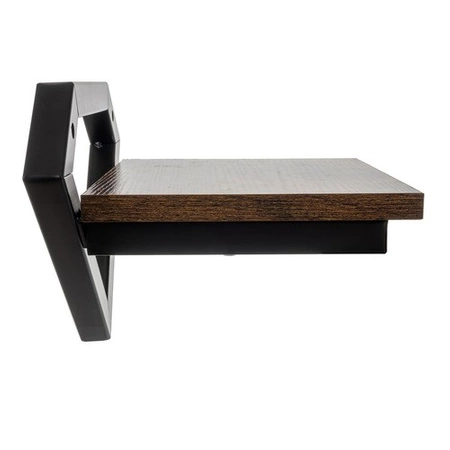 Kwietnik Wiszący na Ścianę Ścienny Loft Metalowy Półka na Kwiaty Czarny MDF RUHHY