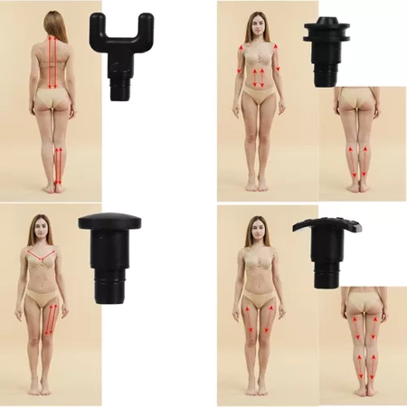 Pistolet do Masażu Masażer Gun Mocny do Ciała Pleców Wibracyjny 12 Końcówek MALATEC