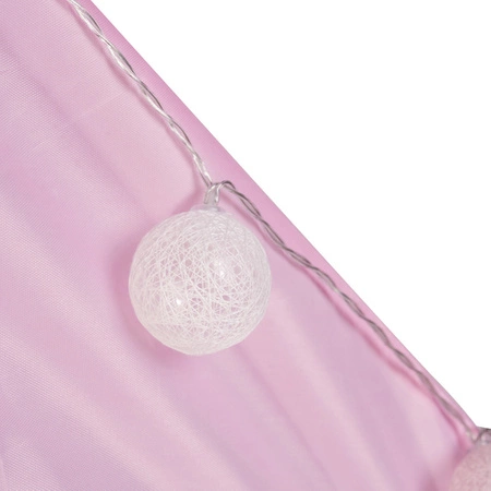 Namiot Domek dla Dzieci Zamek Pałac do Pokoju Ogrodu Domu + Lampki LED Róż KRUZZEL