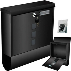 Skrzynka Pocztowa z Tubą Na Listy Gazety Czarna MALATEC