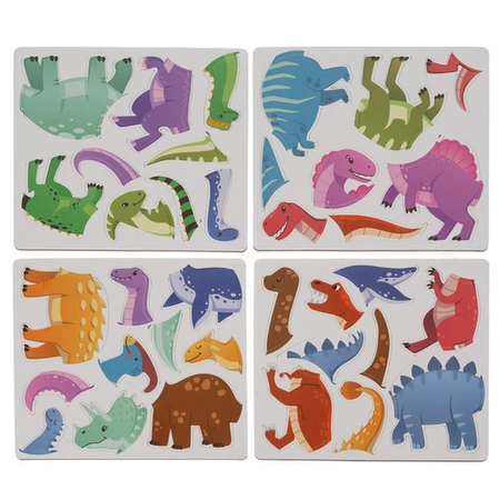 Układanka Magnetyczna Puzzle Montessori 43el. Dinozaury Książka Edukacyjna ISO TRADE