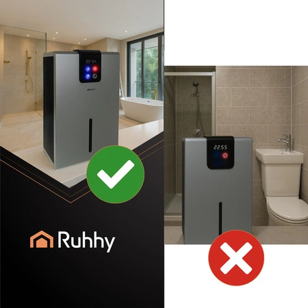 Osuszacz Powietrza Pochłaniacz Wilgoci Higrostat Higrometr Wydajny 1L/24h Ruhhy 26496