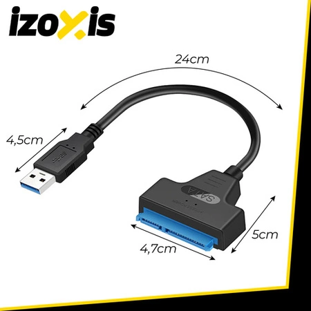 Adapter Sata USB SSD 3.0 do Dysku HDD na Dysk Kabel Przejściówka Dysków 2,5 Izoxis 26096