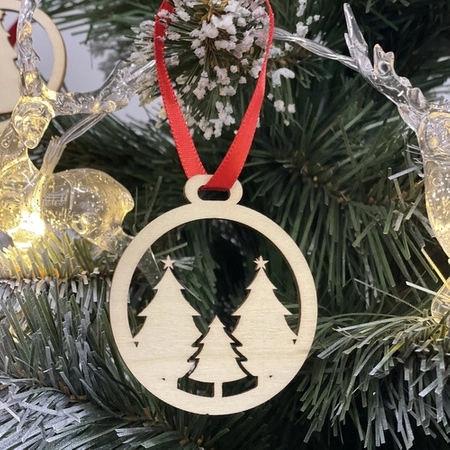 Bombki Choinkowe Drewniane Ozdoby na Choinkę Zestaw 36 szt 5,5cm Nietłukące RUHHY