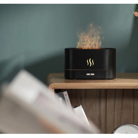 Nawilżacz Powietrza Dyfuzor Zapachowy Aromaterapia Efekt Ognia Kominek LED RUHHY