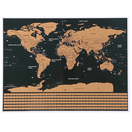 Mapa Świata Zdrapka na Prezent Dekoracja Plakat Duża Świat dla Podróżnika MALTEC
