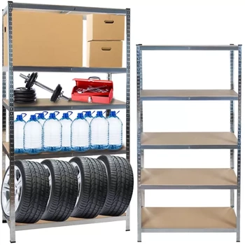 Regał Metalowy Magazynowy 180x90x40 cm Garażowy 5 Półek 875kg do Garażu 2w1 MALATEC