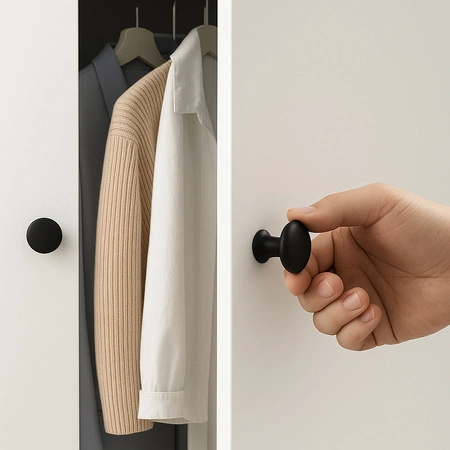 Uchwyt Meblowy Gałka 10 szt Uchwyty Meblowe Matowe 30 mm do Szafki Czarny RUHHY 25679