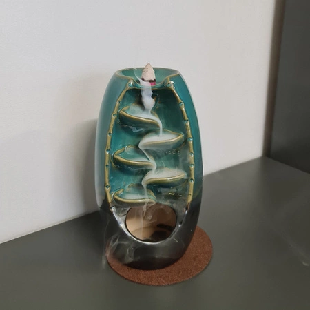 Wodospad Kominek Zapachowy Kadzidło + Knoty Ceramiczny Zestaw Kadzideł Dym RUHHY