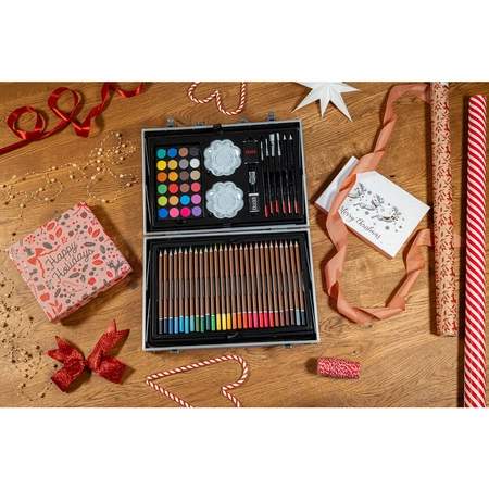 Zestaw Artystyczny do Malowania + Walizka w Walizce Kredki dla Dzieci 144el MAALEO