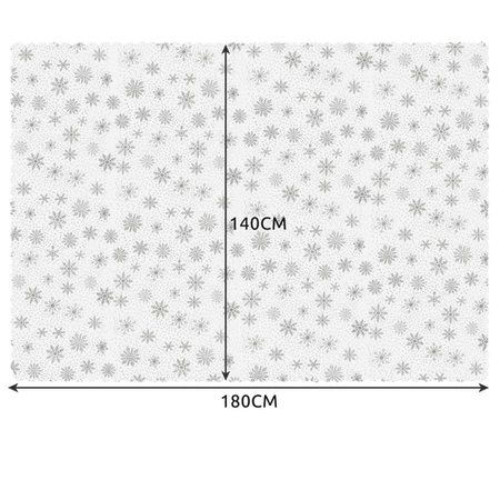 Obrus Świąteczny na Stół Boże Narodzenie Święta Biały Śnieżynki 180x140 cm RUHHY
