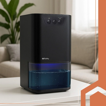 Osuszacz Powietrza Pochłaniacz Wilgoci Cichy Podświetlenie LED + Timer 1,4L czarny Ruhhy 26494