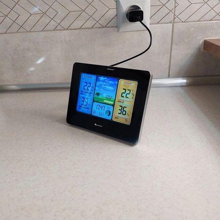 Stacja Pogodowa Pogody Higrometr Bezprzewodowa Termometr Czujnik Zegar Data IZOXIS