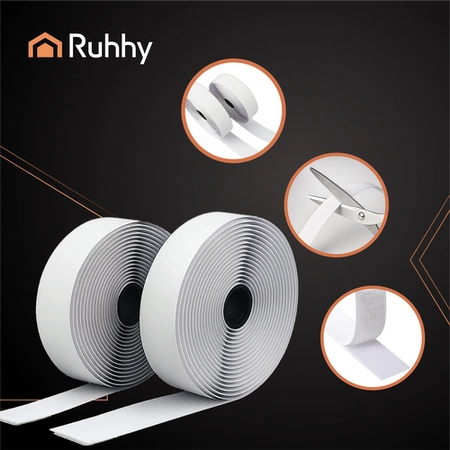 Taśma Rzep Samoprzylepna z Klejem 25 mm Biały 5 mb Zestaw Haczyk Pętelka Ruhhy 25999
