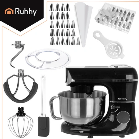 Robot Planetarny Kuchenny RUHHY z Podgrzewaną Misą 5,5 Waga Timer Akcesoria