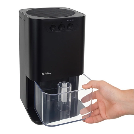 Osuszacz Powietrza Pochłaniacz Wilgoci Cichy Podświetlenie LED + Timer 1,4L czarny Ruhhy 26494