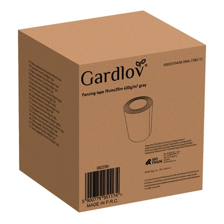 Taśma Ogrodzeniowa na Ogrodzenie Płot Osłona Szara 19cmx35m 630g Klipsy x25 GARDLOV