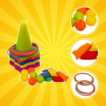 Gra Zręcznościowa Rzucanie do Celu KRUZZEL 3w1 Woreczki Pachołki dla Dzieci