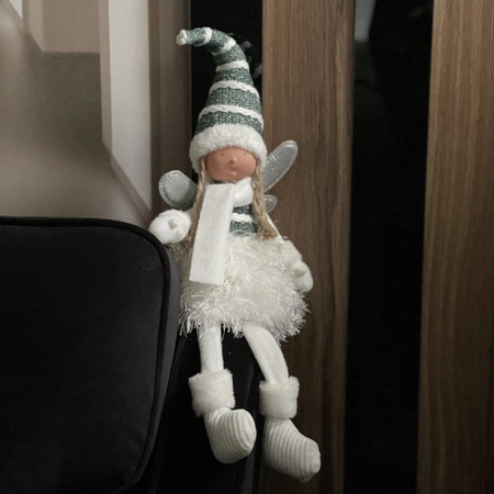 Wróżka Pomocnik Św Mikołaja Świąteczna Figurka Elf Anioł Dekoracja Siedząca RUHHY