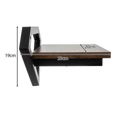 Kwietnik Wiszący na Ścianę Ścienny Loft Metalowy Półka na Kwiaty Czarny MDF RUHHY