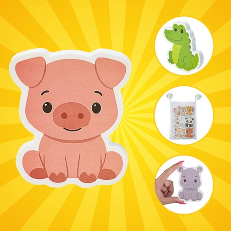 Zabawka do Kąpieli Wanny Kruzzel Naklejki Piankowe Zestaw 12 el dla Dzieci