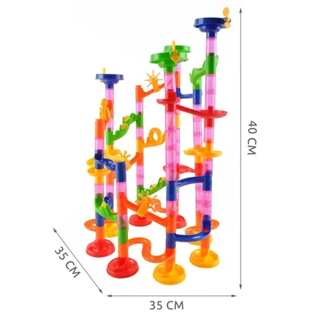 Tor Kulkowy Kulodrom Duży Zestaw XXL Kulki 30 Kulek Zjeżdżalnia Edukacyjne KRUZZEL
