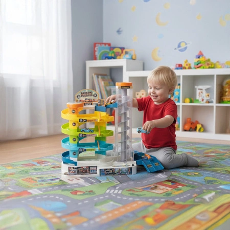 Parking Samochodowy Tor Iso Trade Interaktywny Duży Zestaw z Windą Garaż