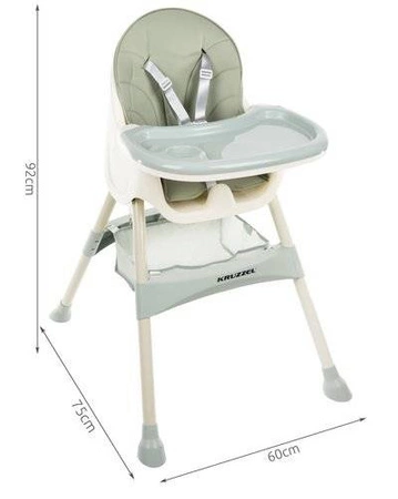 Krzesełko do Karmienia dla Dzieci Taca Fotelik 3w1 KRUZZEL