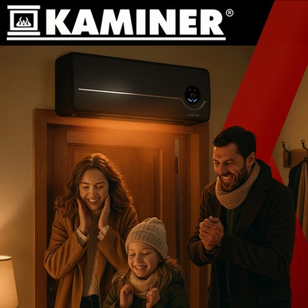 Kurtyna Powietrzna KAMINER Mocny Grzejnik Elektryczny Ścienny WiFi + Pilot