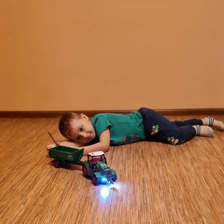 Traktor Zabawka Zdalnie Sterowany z Przyczepą Ciągnik na Pilot + Wywrotka RUHHY