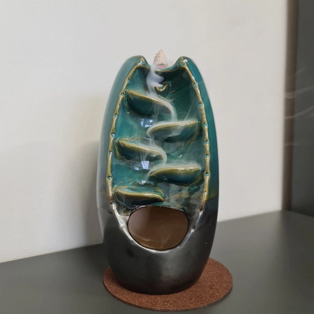 Wodospad Kominek Zapachowy Kadzidło + Knoty Ceramiczny Zestaw Kadzideł Dym RUHHY