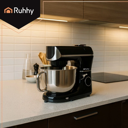 Robot Planetarny Kuchenny z Podgrzewaną Misą 5,5L Waga Timer Akcesoria Ruhhy 25729