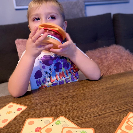 Burger Drewniany Duży Restauracja Układanka Sorter 8 el. 10 Kart dla Dzieci KRUZZEL