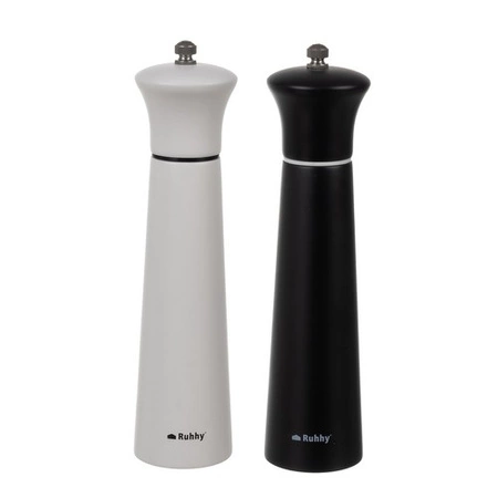 Młynek do Soli i Pieprzu Młynki Drewniane Mielenia Przypraw Ręczny Zestaw 2 RUHHY
