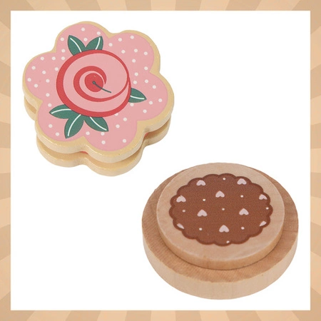 Drewniany Duży Zestaw do Herbaty Kruzzel Serwis do Zabawy Dla Dzieci Patera