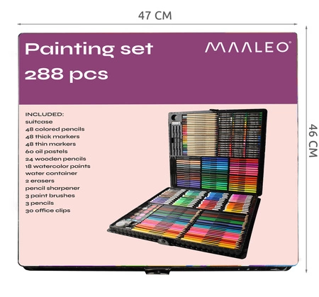 Zestaw Artystyczny do Malowania w Walizce 288 szt MAALEO