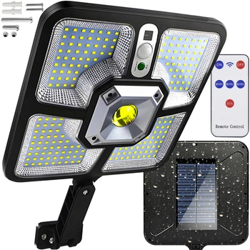 Lampa Solarna 220 LED 15 COB Ogrodowa Uliczna Czujnik Ruchu Zmierzchu Pilot  IZOXIS