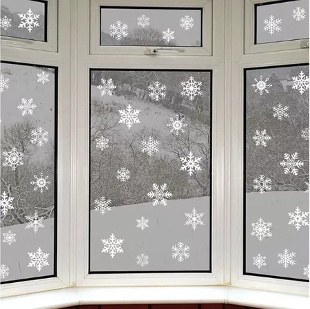 Naklejki Świąteczne na Okno Szybę Śnieżynki Ozdoby Święta Samoprzylepne XXL RUHHY