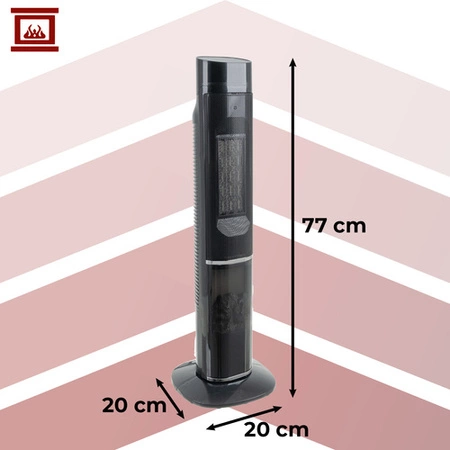 Termowentylator Kolumnowy KAMINER Grzejnik Elektryczny Efekt Kominka Pilot