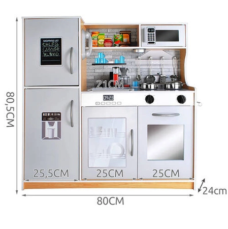 Drewniana Kuchnia dla Dzieci XL Światło Akcesoria KRUZZEL