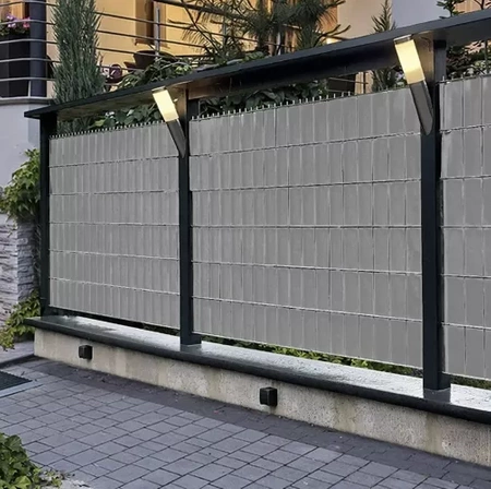 Taśma Ogrodzeniowa na Ogrodzenie Płot Osłona Szara 19cmx35m 630g Klipsy x25 GARDLOV