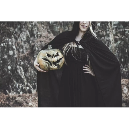 Peleryna Czarodzieja Czarodziejki Czarna Halloween KRUZZEL