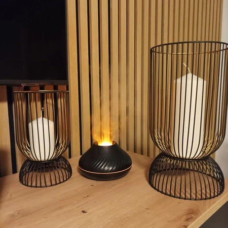 Nawilżacz Powietrza Dyfuzor Zapachowy Efekt Ognia Kominek LED Aromaterapia RUHHY