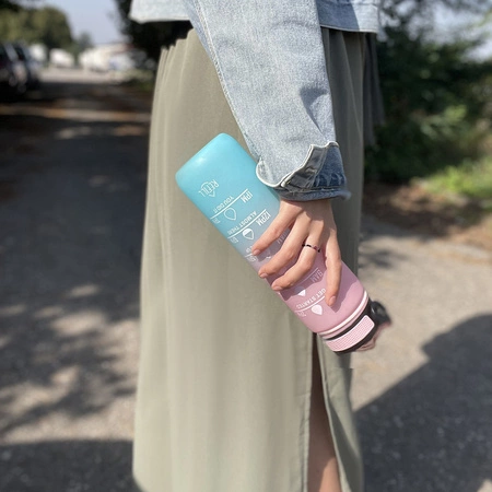 Butelka Motywacyjna na Wodę Bidon 1l z ml oz Miarką Słomką Duża 1000ml TRIZAND