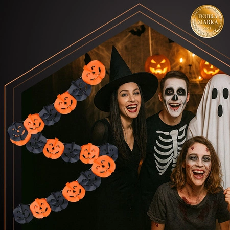 Girlanda Halloween Dynie Papierowa Dekoracja Baner 3m 17,5cm Ozdoba Impreza Ruhhy 26030