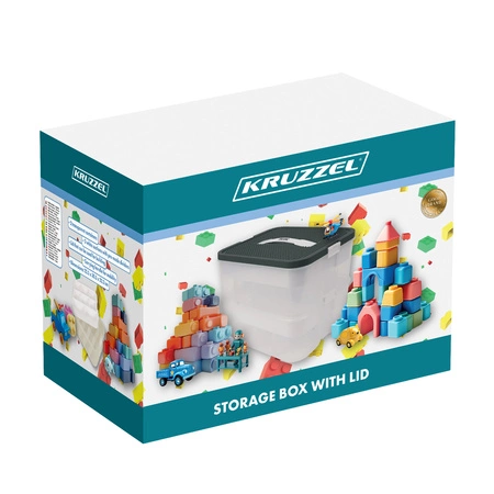 Pojemnik na Klocki Pudełko 15l Organizer z Przegródkami Duży 2 Piętrowy Kruzzel 25756