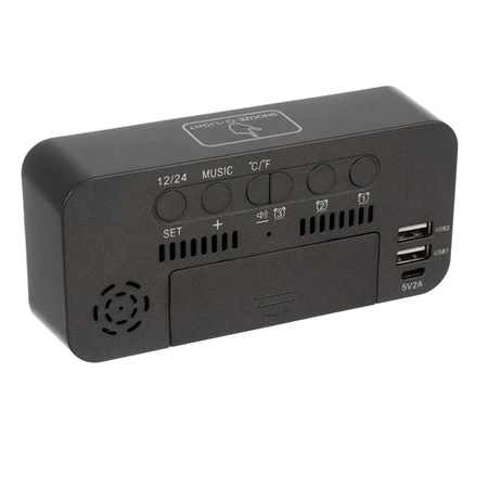 Budzik Elektroniczny Zegar LED Głośny Stojący Data Termometr Działa na Głos IZOXIS