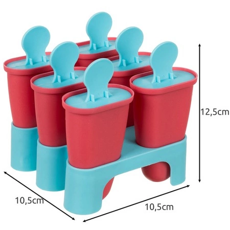 Foremki do Lodów na Patyku Forma x6 szt Domowe Duże Lody Sorbet na Patyczki RUHHY