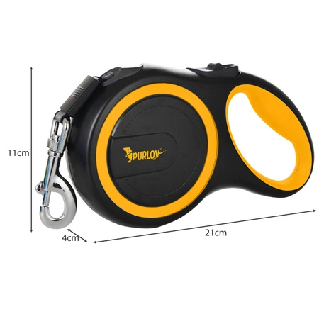 Smycz Automatyczna dla Psa Taśma z Blokadą do 15kg PURLOV